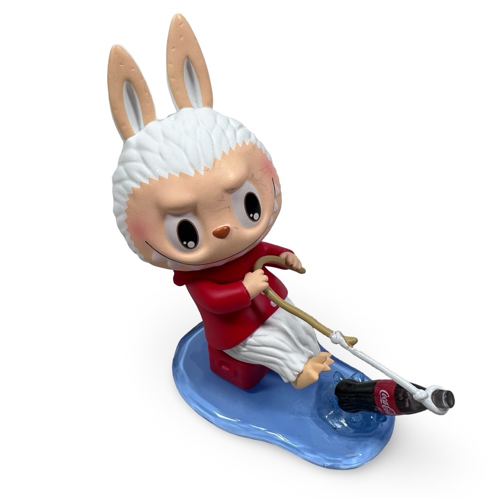 Pop Mart Kasing Lung Labubu Coca-Cola Fishing Vinyl Figure Art Toy Red White